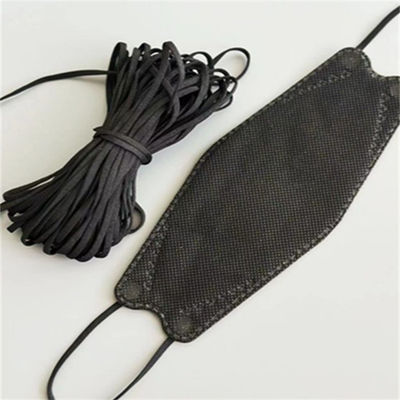 Flaches dehnbares Ohr schlingt Gesichtsmaske des Band-Schwarz-PO Korea KF94   2.5-7mm