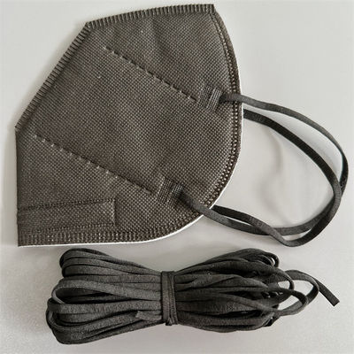 Elastisches dehnbares Ohr schlingt 4mm schwarzer Polyester Spandex-flache Schnur für 3D Gesichtsmaske