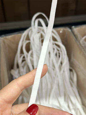 6.5mm Polyester Spandex-flache Ohr-Schleife für die N95 Gesichtsmaske weiß