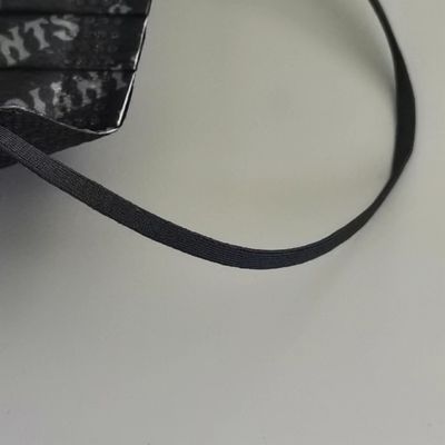 Schwarze Earloop elastische Gesichtsmaske-Zusätze des Schnur-Band-3mm 3.5mm 4mm