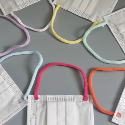 Der 3 Falten-Komfort-weiches elastisches Ohr schlingt Seil-weiche flache elastische Schnur bunte 6mm