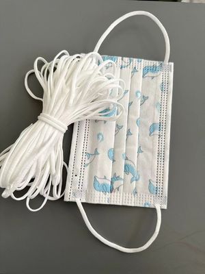 Flache elastische Schnur 2mm Earloop 3mm 3.5MM 3/16&quot; Polyester für 3ply Gesichtsmaske