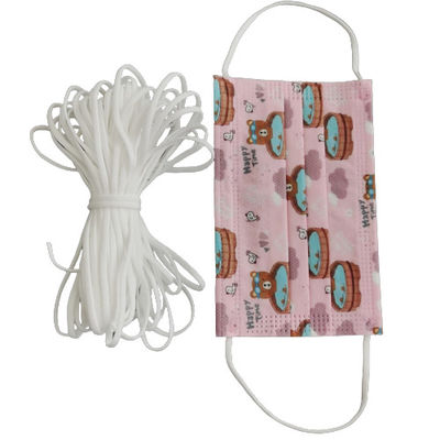 3.5mm weiße Earloop Schnur-Ebene für Kinderbunte 3 Schicht-Gesichtsmasken