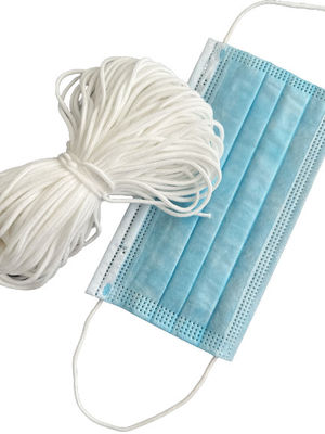 2.5mm 3mm 1/8&quot; rundes elastisches Band für medizinische Gesichtsmaske 3ply Earloop