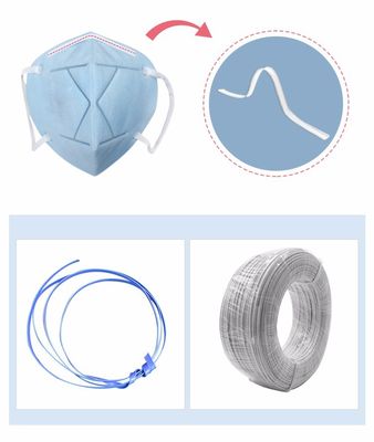 3 Falten-Wegwerfgesichtsmaske-Plastikdraht-Nasen-Clip-Brücke PET 3mm